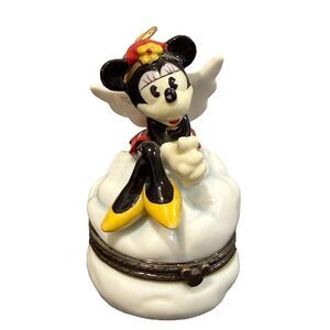 Vintage Disney Minnie Mouse Angel Porcelain Hinged Box Midwest Cannon Falls